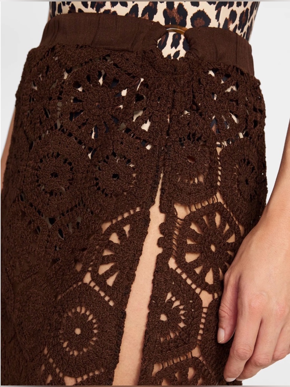 Time and Tru Women Palm Crochet Coverup Skirt - Picture 3 of 3